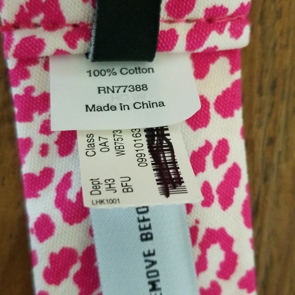 J. Crew Pink And White Leopard Cloth Belt NWT - Picture 3 of 4